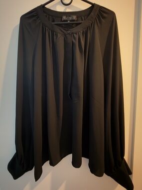 Eloquii Black Chiffon Shirt
